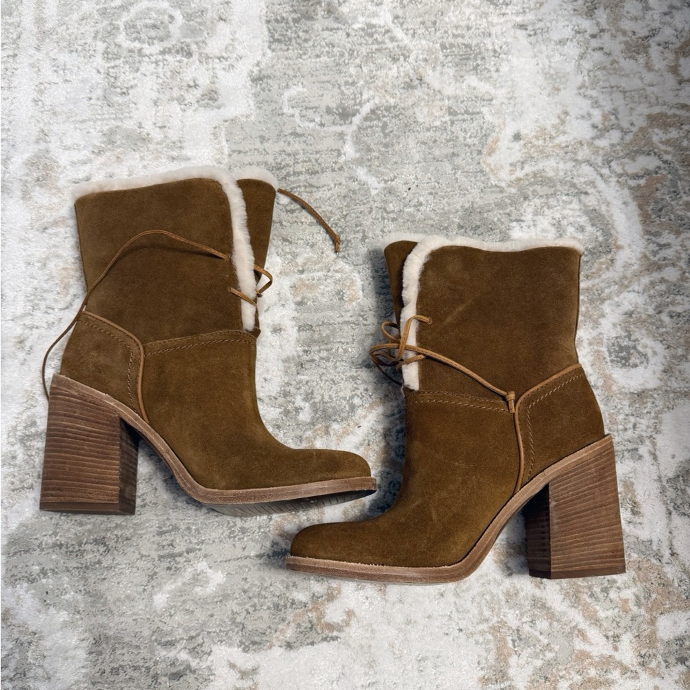 UGG Jerene Chestnut Heeled Booties (Size 8.5) - Picture 3 of 8
